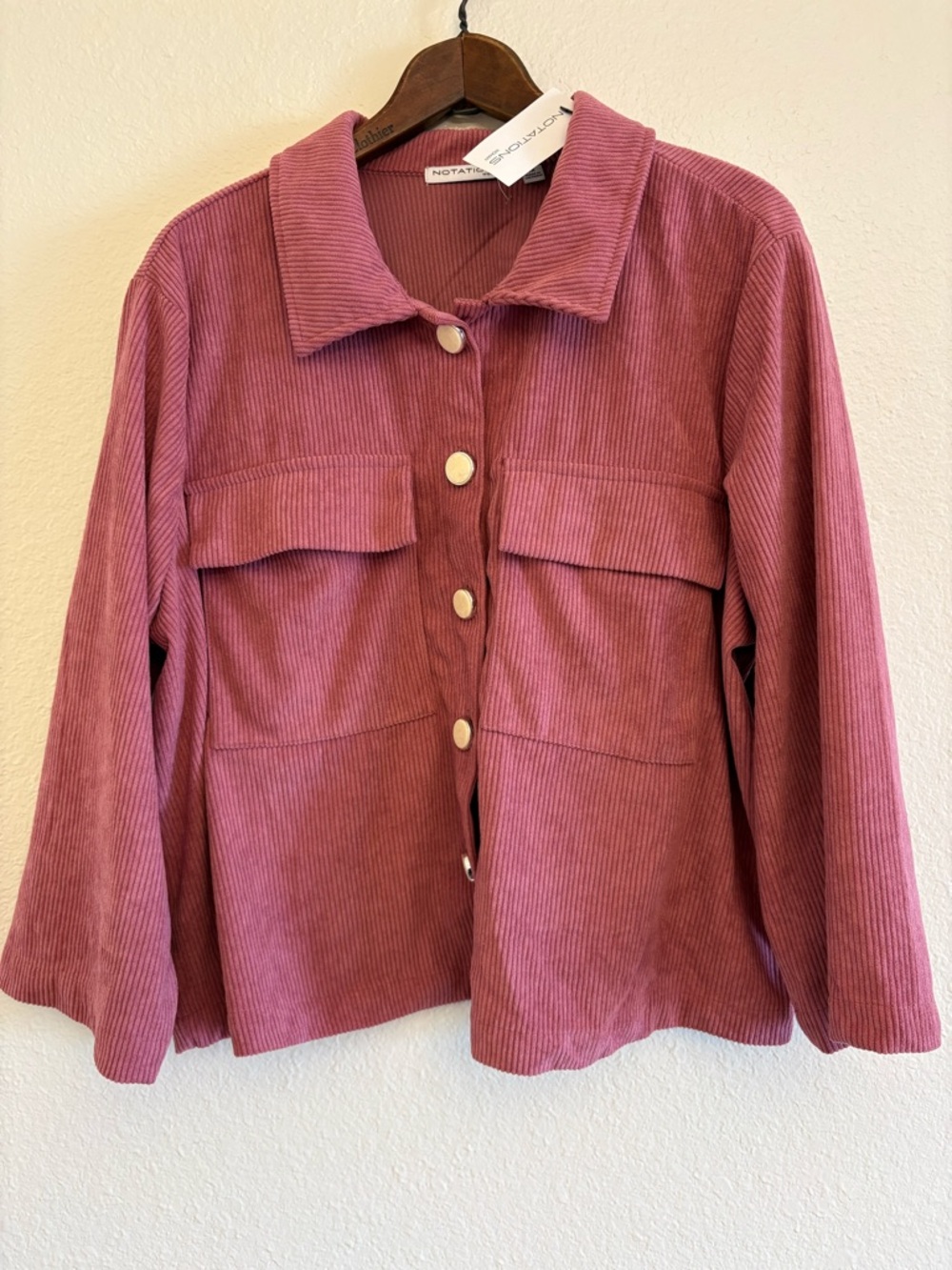 Notations Mauve Corduroy Button-Up Jacket